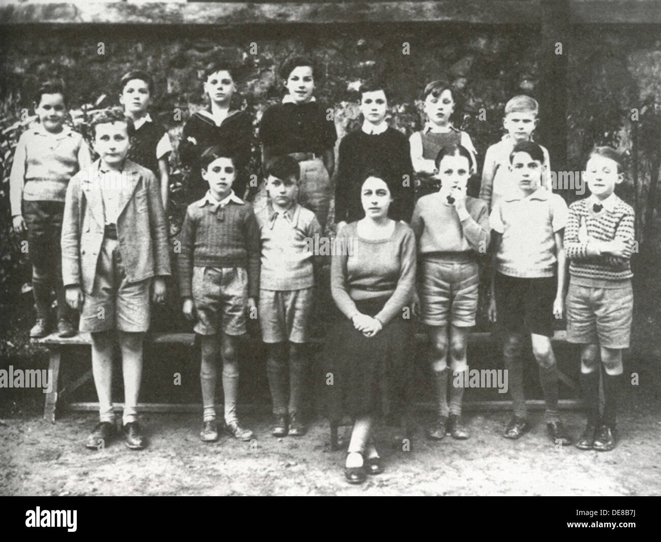 Georgy Efron among his schoolfellows, 1930s. Stock Photo