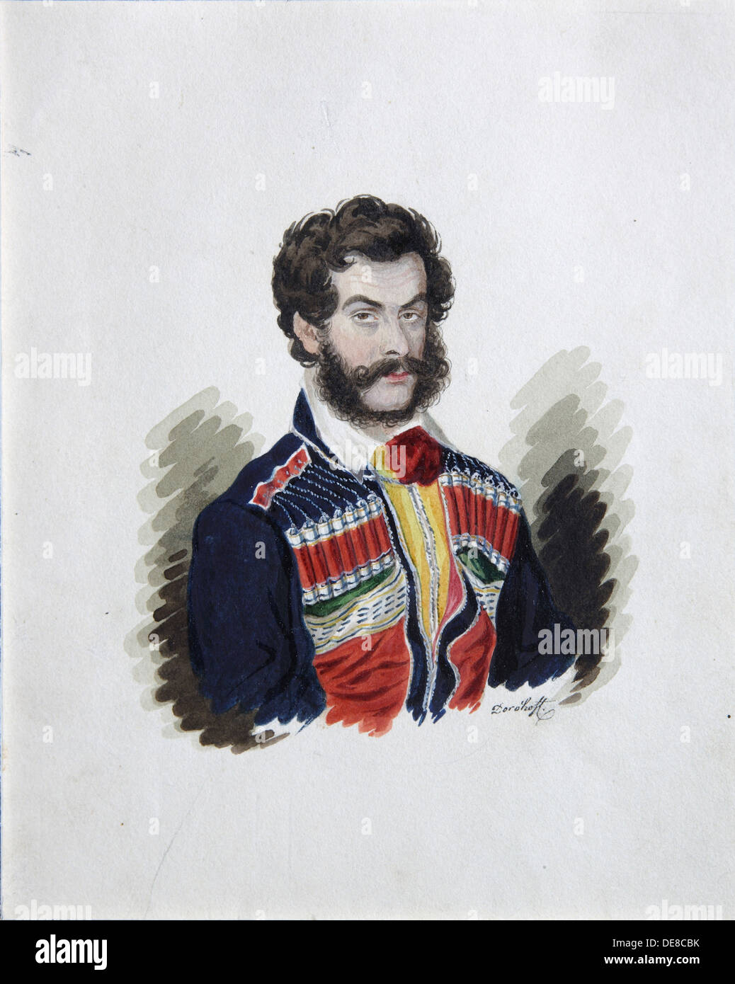 Portrait of the Decembrist Count Zakhar Chernyshov (1796-1862), 1830s. Artist: Dorokhov, Rufim Ivanovich (active c. 1830s) Stock Photo