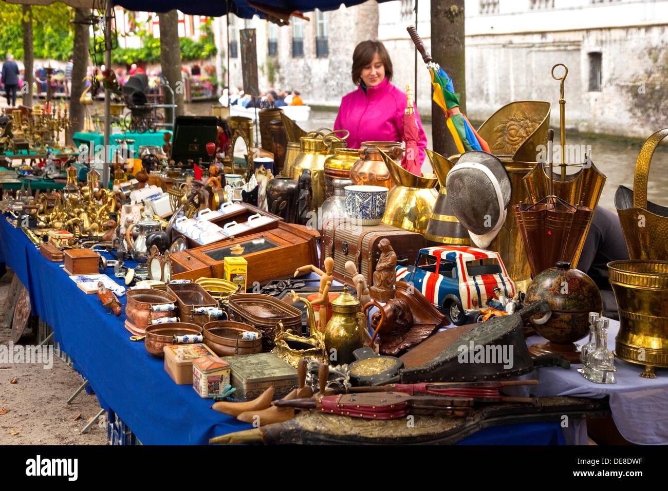 Antiques Market, Bruges, Brugge, Flanders,Belgium, UNESCO World