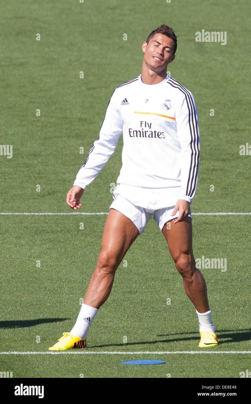 Madrid, Spain. 13th Sept, 2013.Real Madrid's Cristiano Ronaldo during  training session in Madrid. September 13, 2013. Photo: nph / Caro Marin)  Credit: dpa picture alliance/Alamy Live News Stock Photo - Alamy