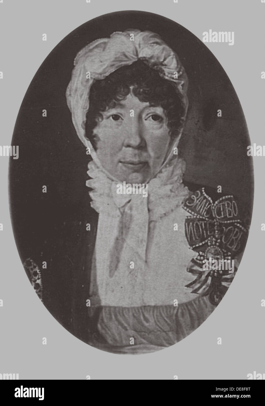 Portrait of Jelizaveta Palmenbach (1761–1832), 1870. Artist: Lushev, Andrey Mikhaylovich (1822-?) Stock Photo