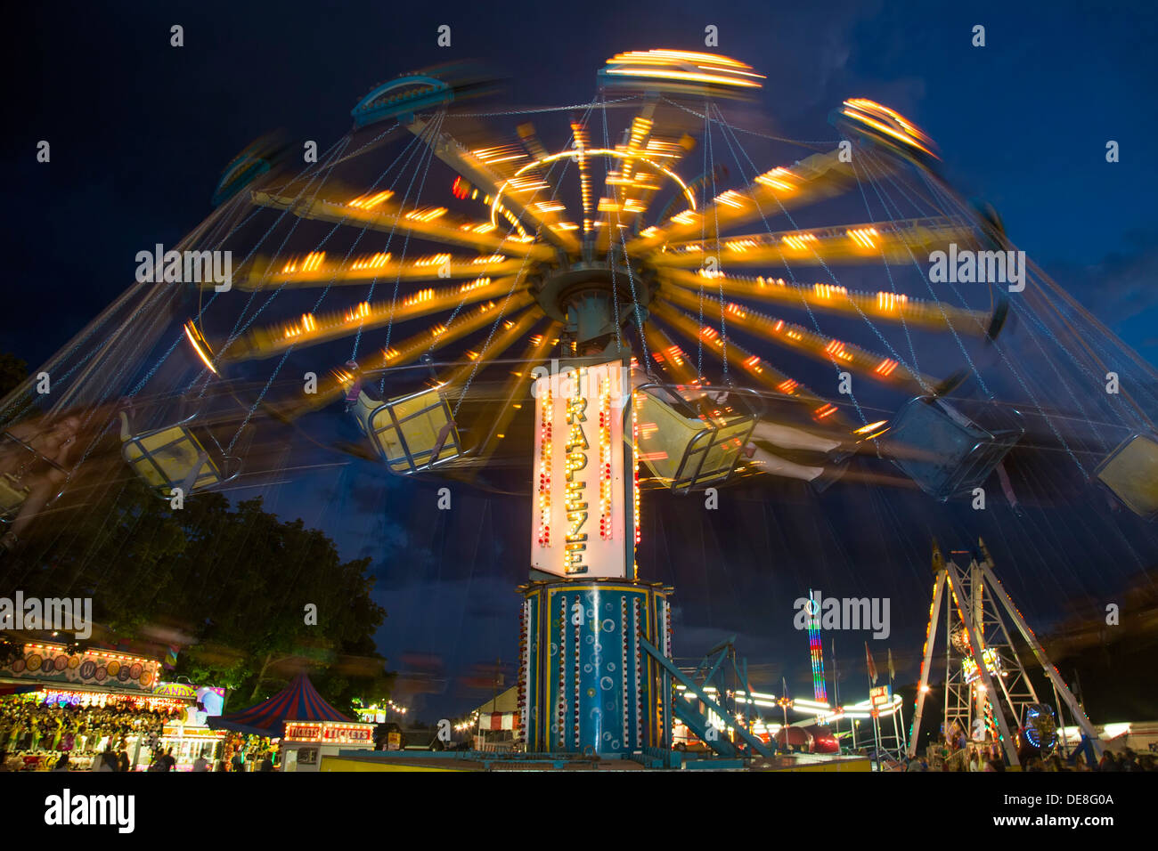 Chatham, New York The Trapeze chair swing ride at the Columbia County Fair Stock Photo Alamy
