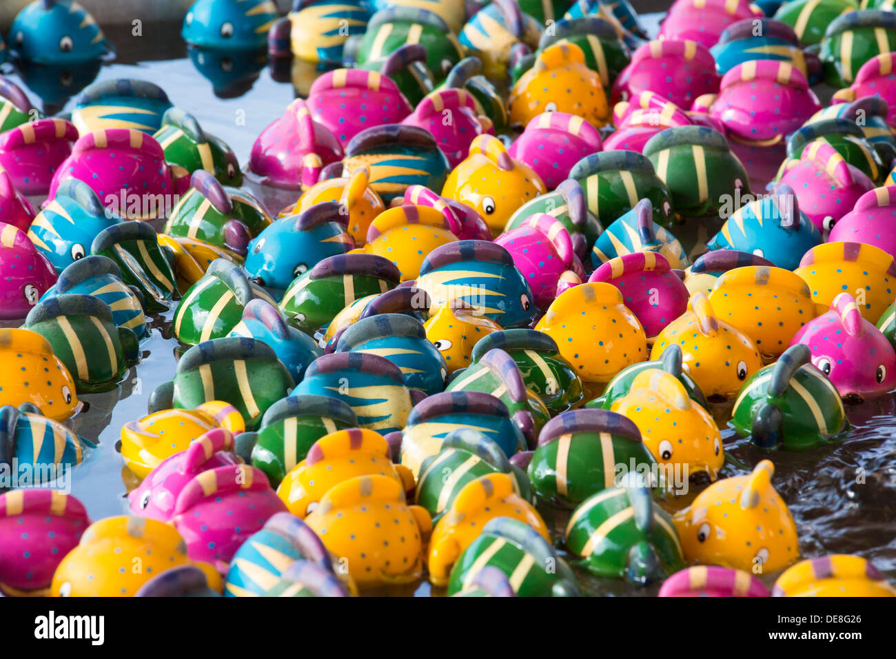 Chatham, New York Plastic ducks in the duck pond game at the Columbia County Fair Stock Photo