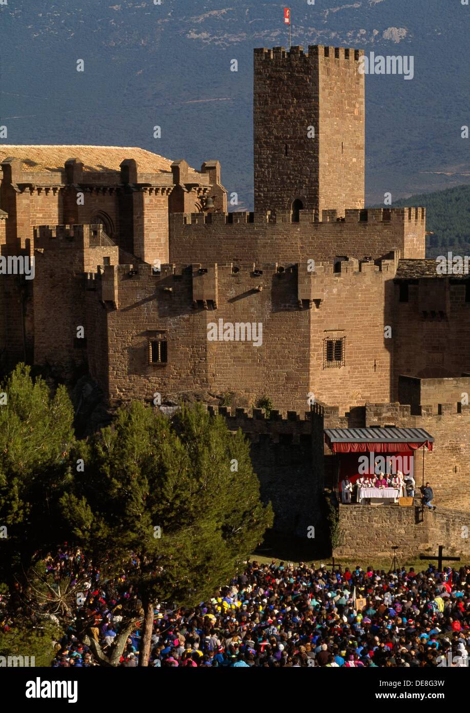 ´Javierada´ pilgrimage to the castle of Javier, Navarra, Spain Stock Photo