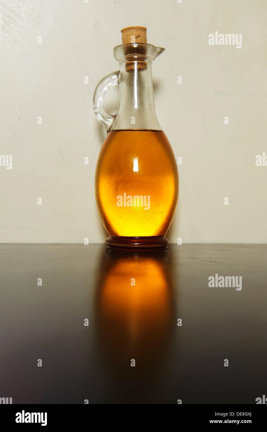 Glass bottle of oil Stock Photo Alamy