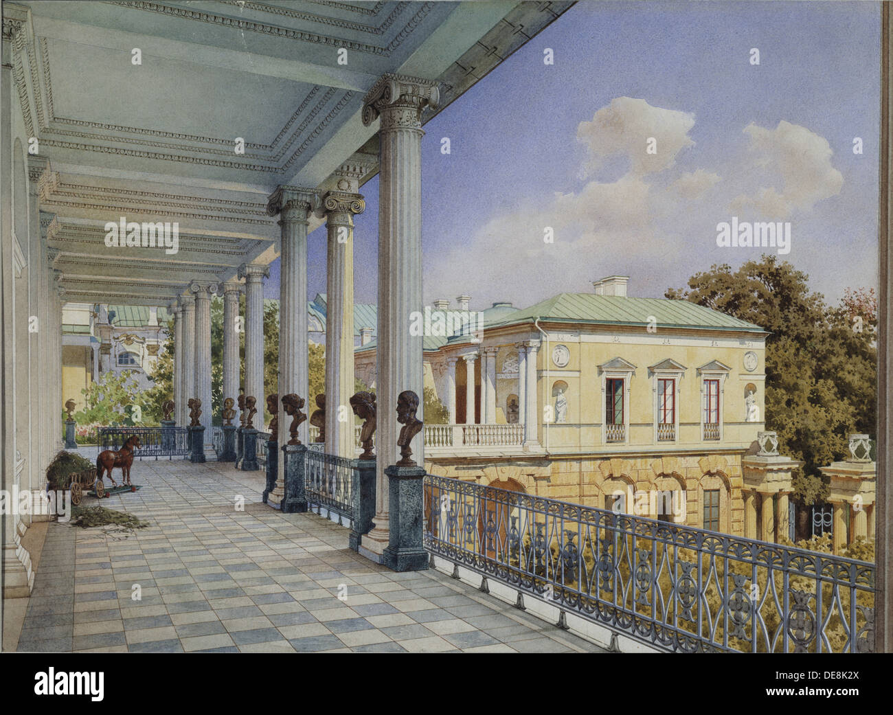 Cameron Gallery in Tsarskoye Selo, 1859. Artist: Premazzi, Ludwig (Luigi) (1814-1891) Stock Photo