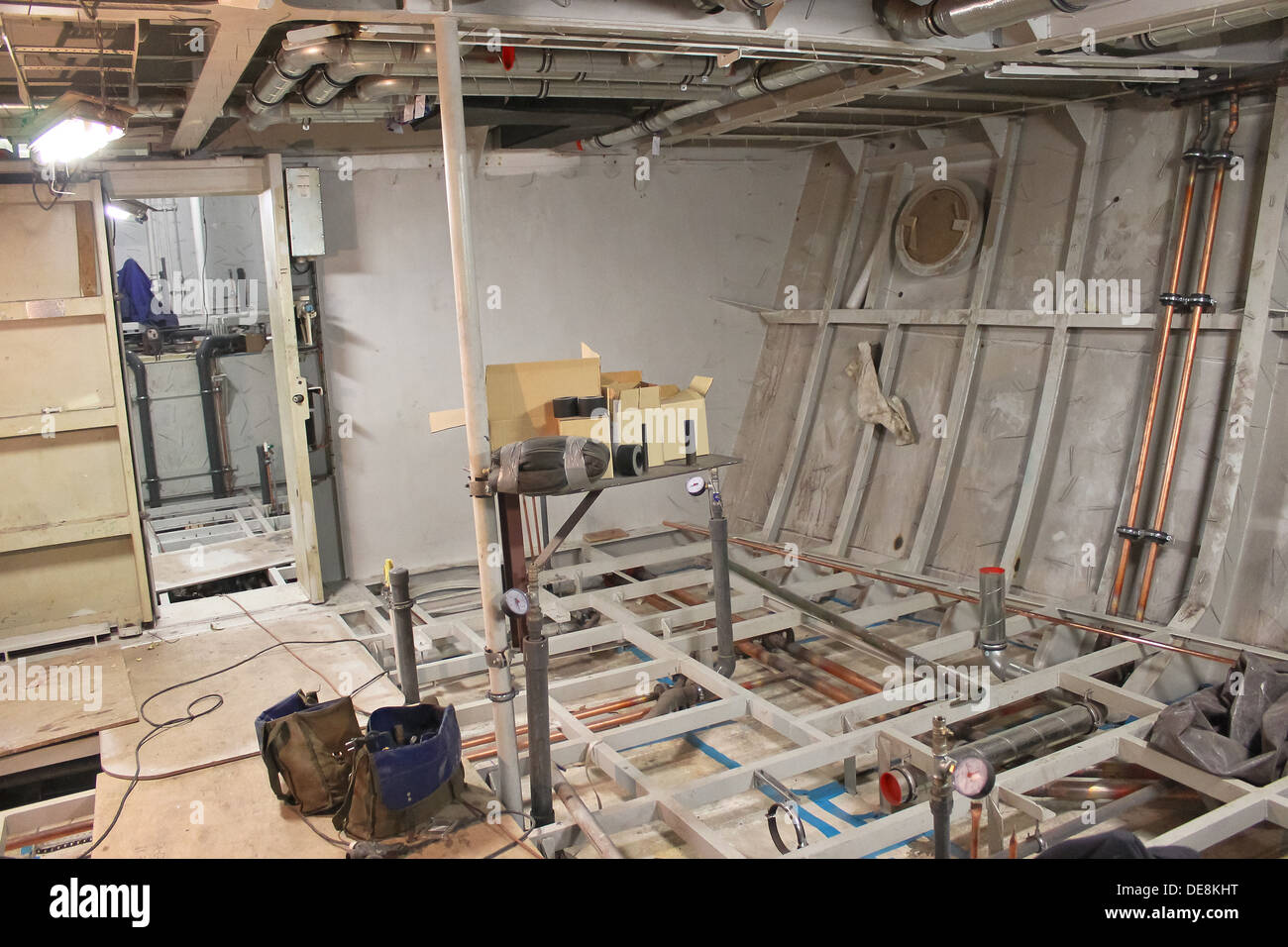 Compartment of the ship under construction Stock Photo Alamy