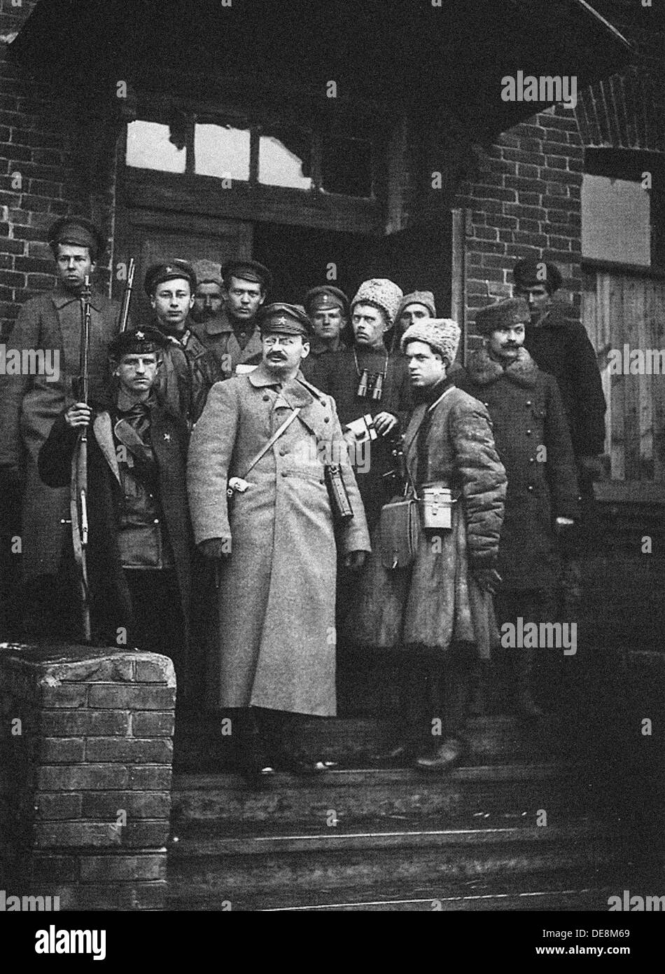 Leon Trotsky with his bodyguards, 1919. Stock Photo