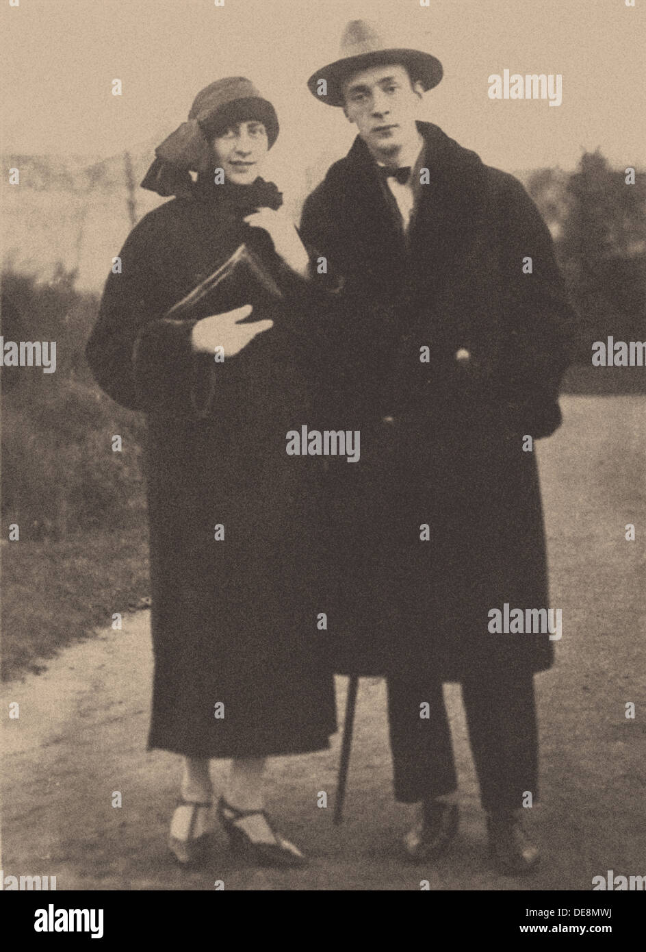 Nabokov and Vera Slonim, ca 1923. Stock Photo