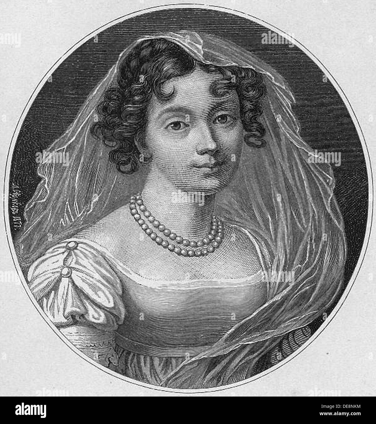 Portrait of Joanna Grudzinska, c. 1880. Artist: Seryakov, Lavrenty Avksentyevich (1824-1881) Stock Photo