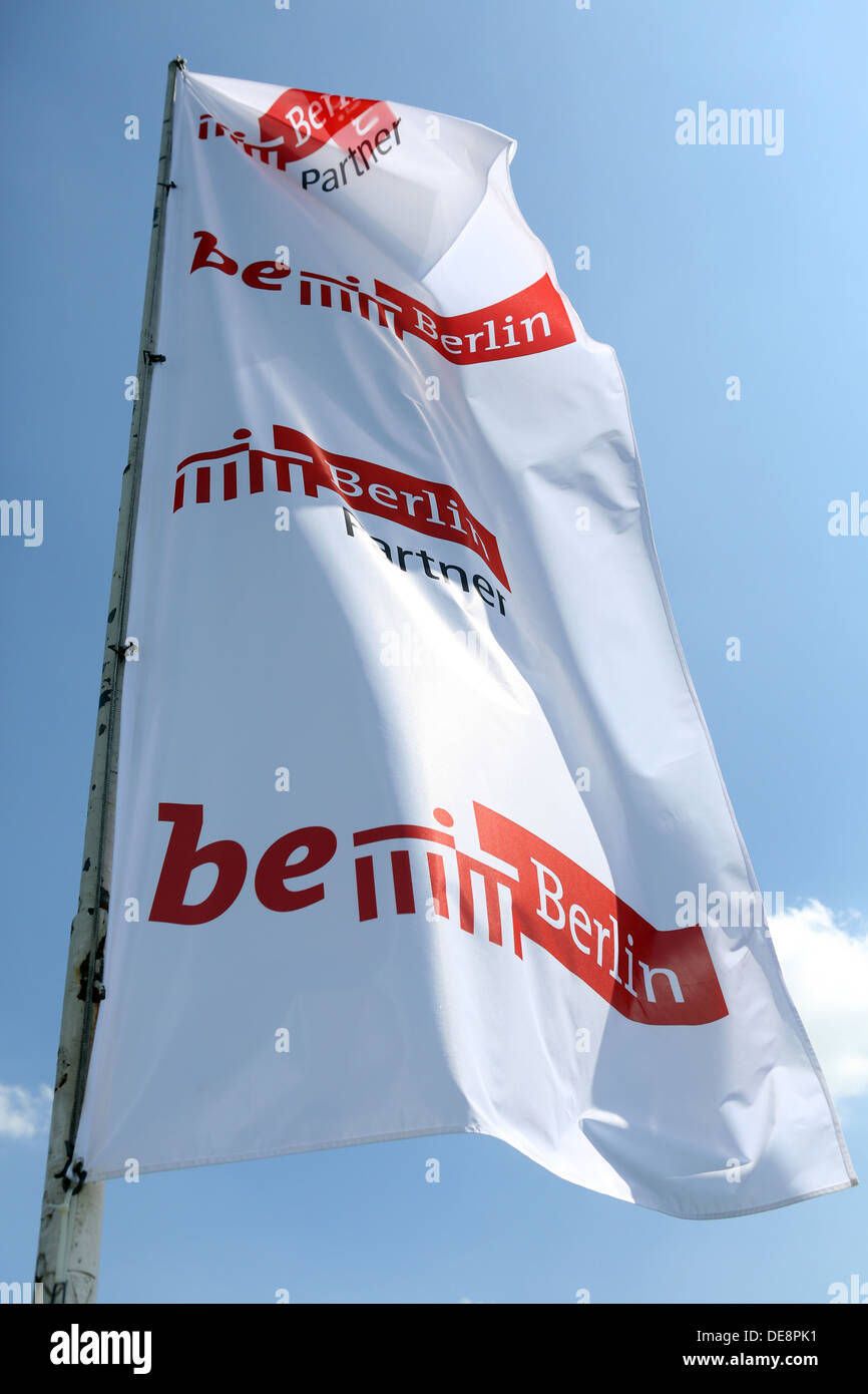 Hoppe Garden, Germany, flag of the campaign - be Berlin - Stock Photo