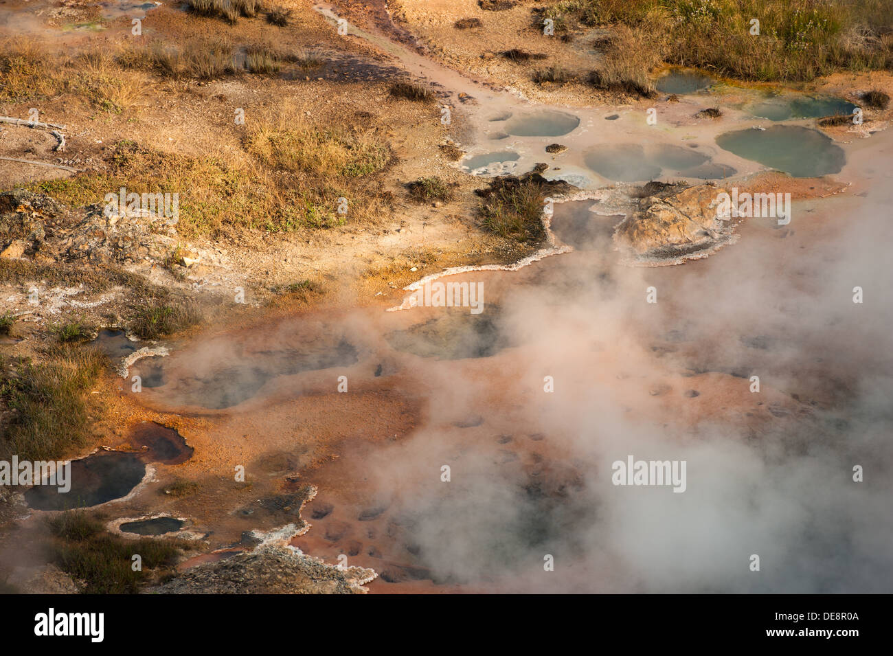 Photograph of the Artist Paint Pots area found in Yellowstone National Park, Wyoming. Stock Photo