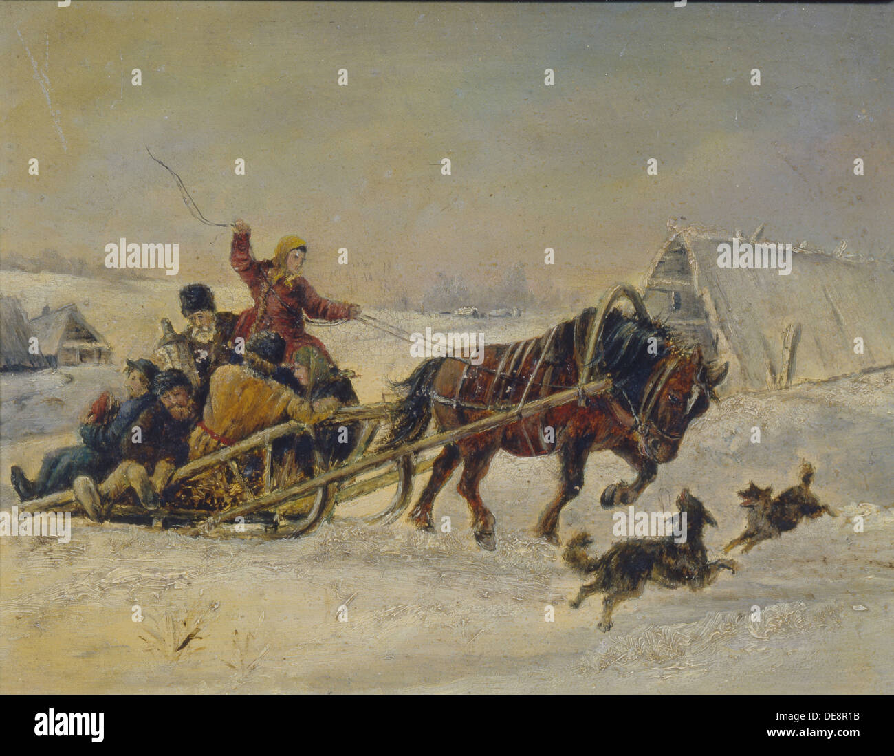 Shrovetide. Artist: Sverchkov, Nikolai Yegorovich (1817-1898) Stock Photo