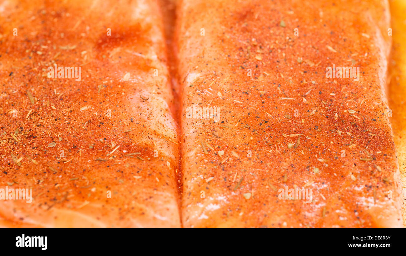 Fresh, pink Atlantic salmon fillets ready for cooking Stock Photo - Alamy