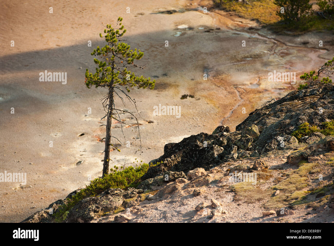 Photograph of the Artist Paint Pots area found in Yellowstone National Park, Wyoming. Stock Photo
