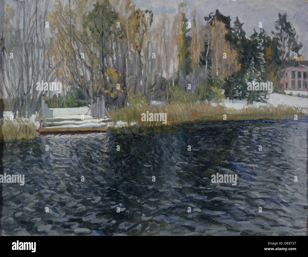 First Snow, Early 20th cen.. Artist: Zhukovsky, Stanislav Yulianovich ...