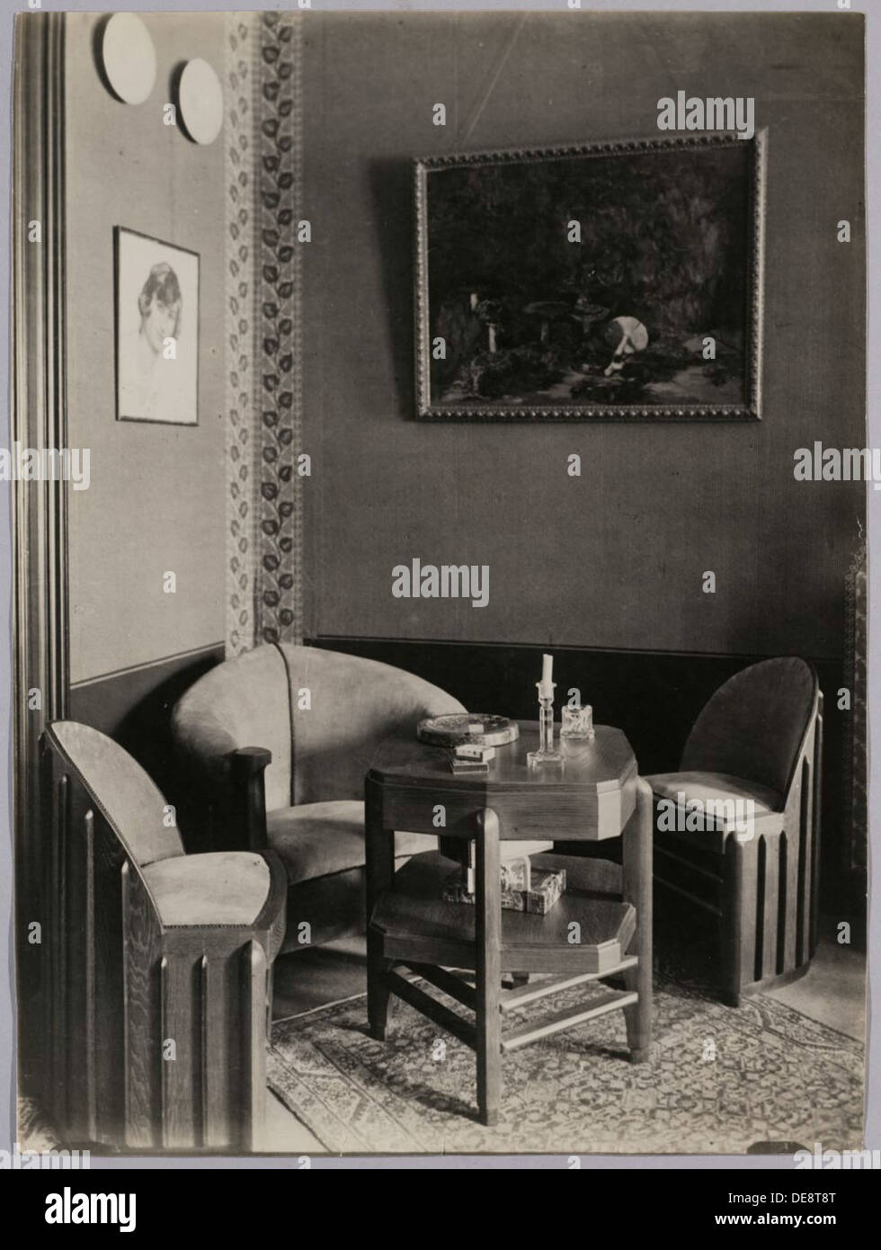 Furniture designs from the 1920s and 1930s in the Netherlands reflect the broader trends of functionalism and modernism. These designs emphasized practicality, simplicity, and clean lines, combining aesthetic appeal with efficient use of space in interior design. Stock Photo