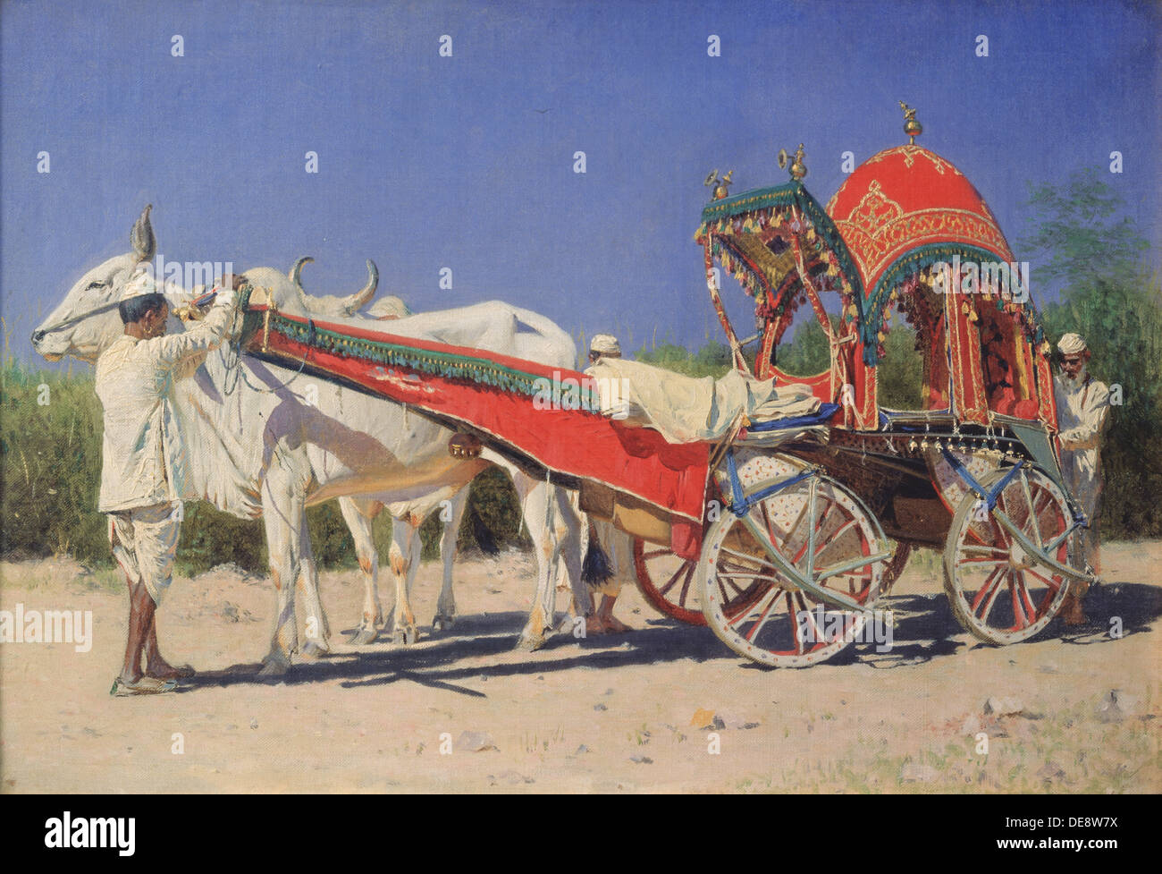 Vehicle of a Rich Family in Delhi, 1874-1876. Artist: Vereshchagin, Vasili Vasilyevich (1842-1904) Stock Photo