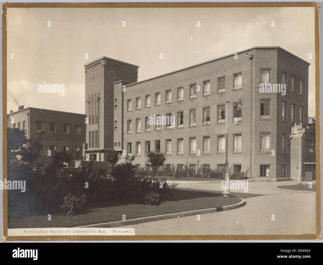 Wilhelmina Gasthuis, built in the 1920s and 1930s, is an important example of Dutch hospital architecture. Located in Amsterdam, it combines functional design with aesthetic appeal, using modernist architectural elements. The building’s design focuses on providing efficient healthcare services while offering a comfortable environment for patients and staff. It remains an important part of the city’s architectural heritage. Stock Photo