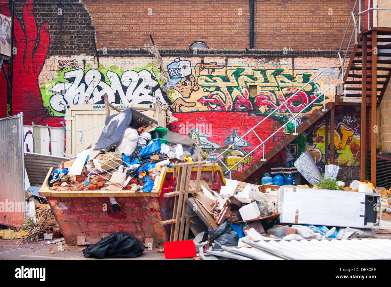 East London , Fish Island , Hackney Wick , graffiti street urban art