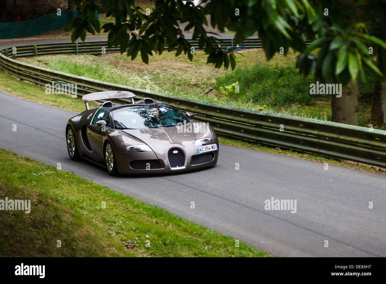 A Bugatti Veyron on the track at Prescott Hill, Gloucestershire, England Stock Photo