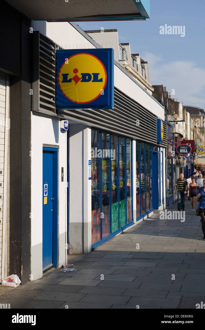 London, UK, Lidl discount store on Camden High Street Stock Photo Alamy