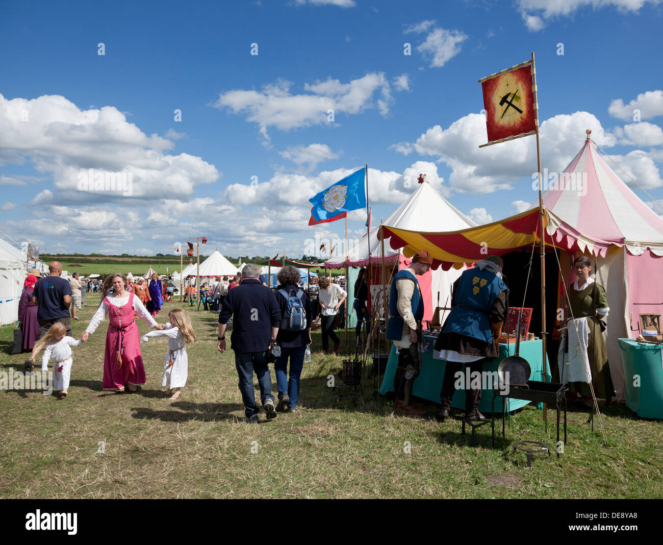 Wars of the Roses Federation followers at the Battle of Bosworth re-enactment Hinckley Leicestershire England GB UK EU Europe Stock Photo
