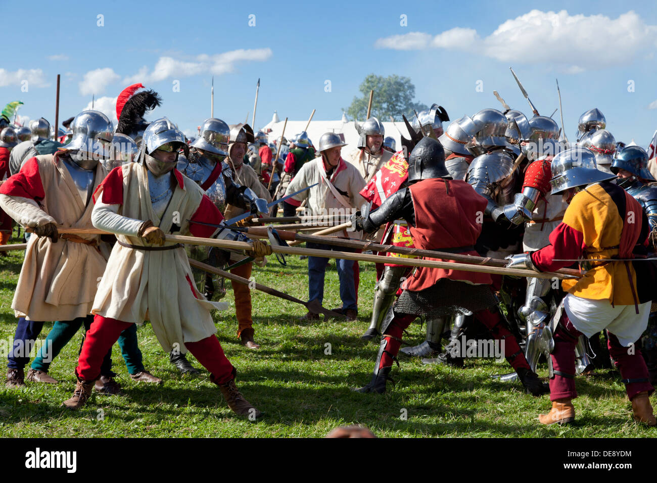Wars of the Roses Federation re-enact the Battle of Bosworth near Hinckley Leicestershire England GB UK EU Europe Stock Photo