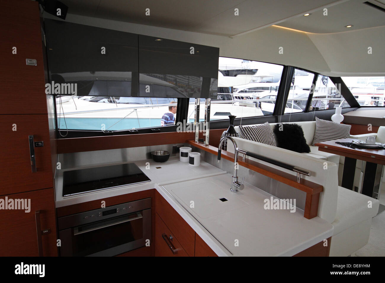 Southampton,13th September 2013,The Galley area onboard the Prestige 50 Credit: Keith Larby/Alamy Live News Stock Photo