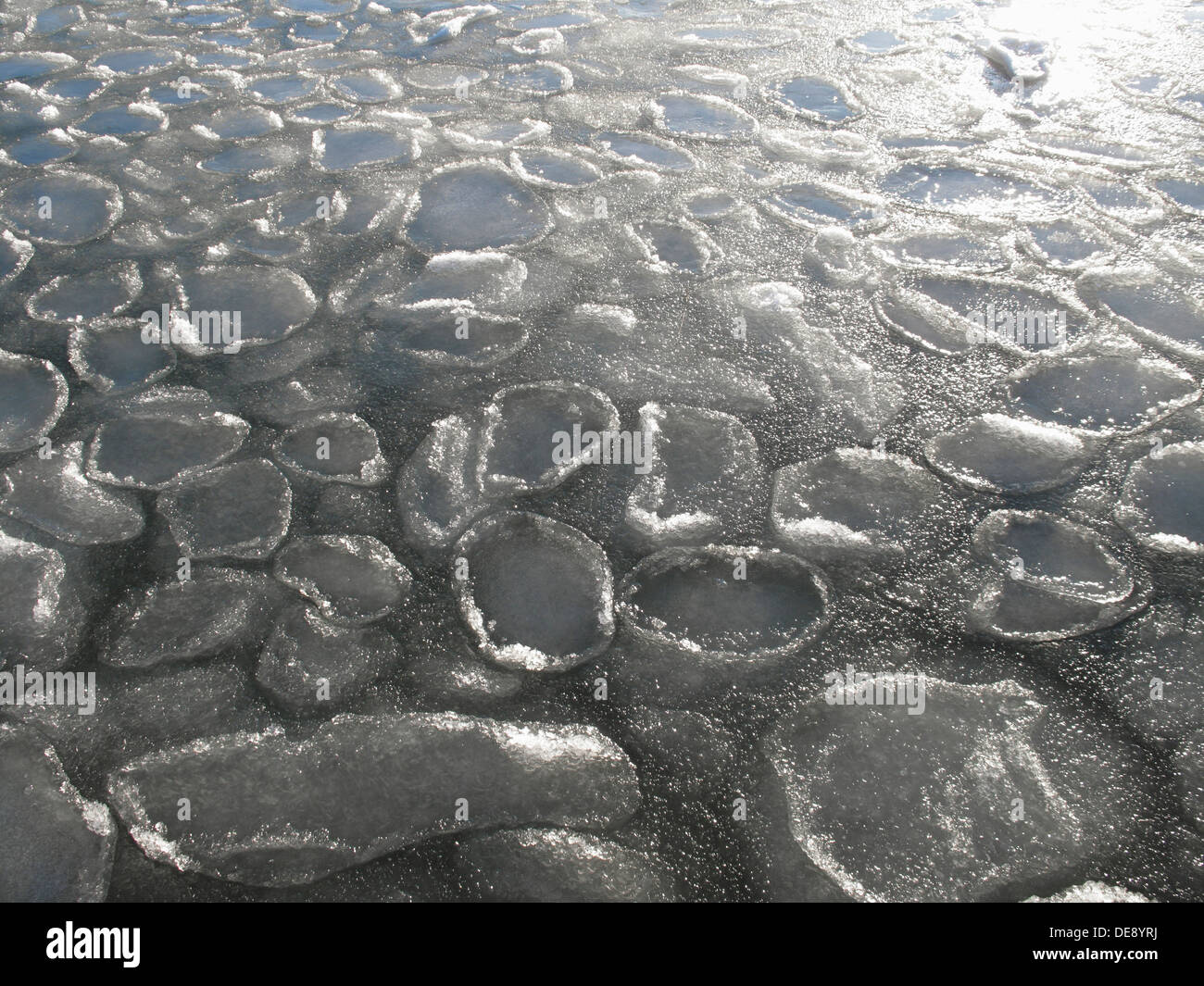 Ice Puddles, Abstract Stock Photo