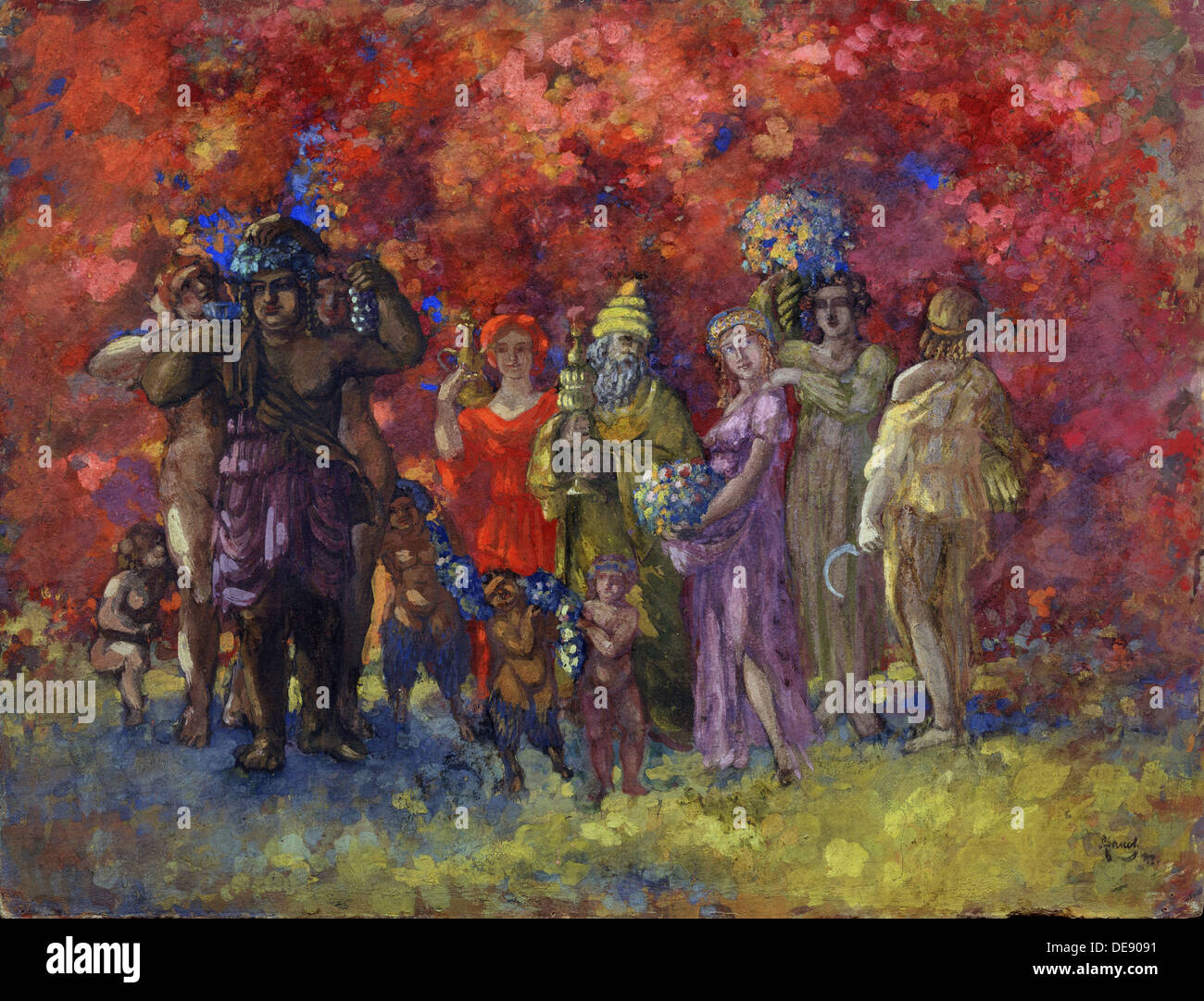 Autumn. Allegory, 1912. Artist: Arapov, Anatoli Afanasyevich (1876-1949) Stock Photo