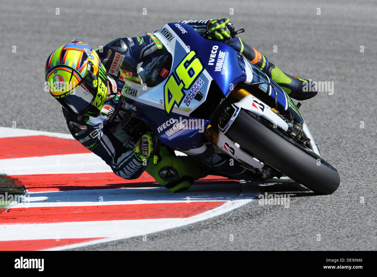 San Marino, Italy. 13th Sept, 2013.  MotoGP of San Marino. Valentino Rossi (Yamaha Factory Racing) during the free practice sessions at Misano Circuit. Credit:  Action Plus Sports Images/Alamy Live News Stock Photo