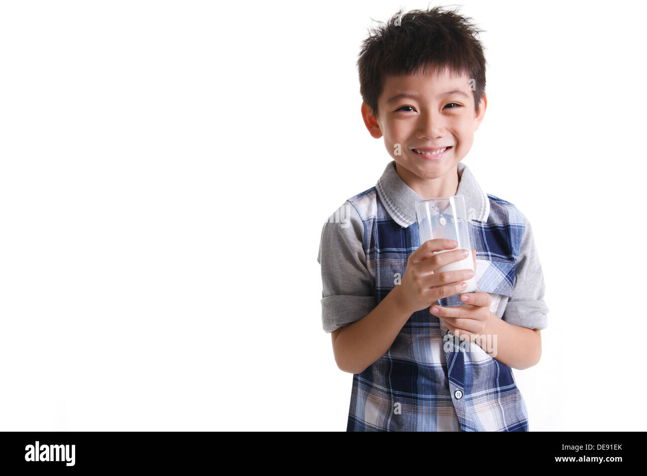 Boy drinking milk Stock Photo Alamy