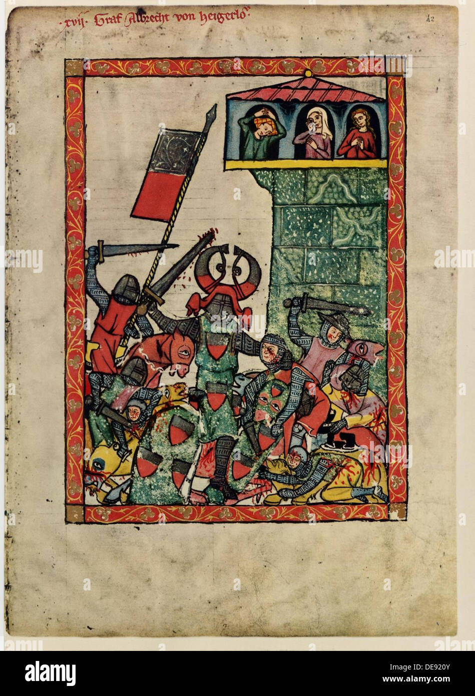 Count Albrecht II of Hohenberg (From the Codex Manesse), Between 1305 and 1340. Artist: Anonymous Stock Photo