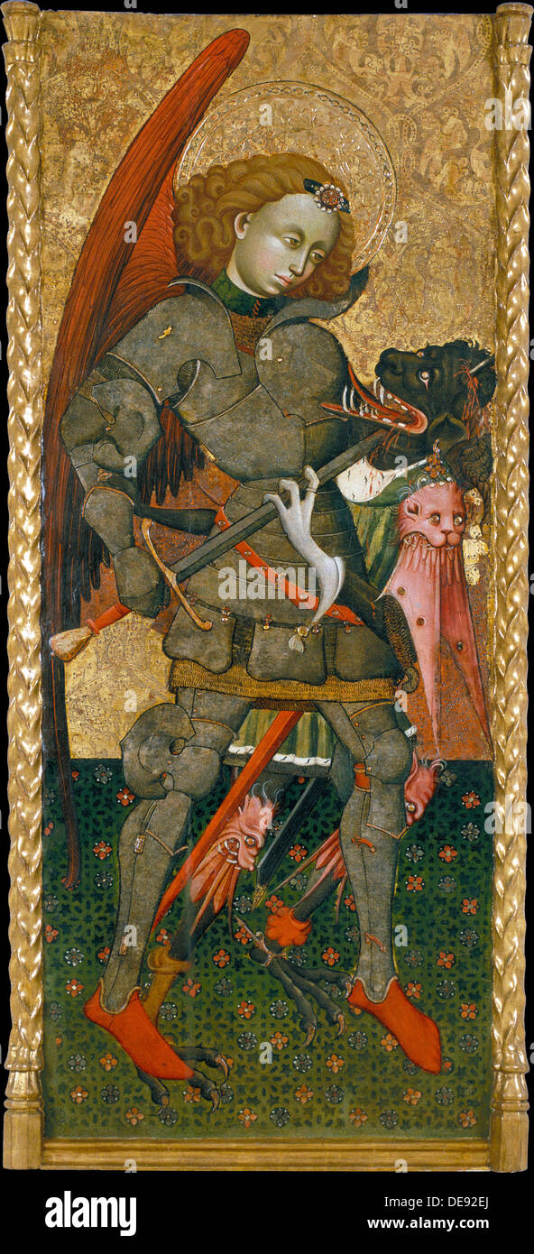 Saint Michael the Archangel, c. 1440. Artist: Blasco de Grañén (?-1459) Stock Photo