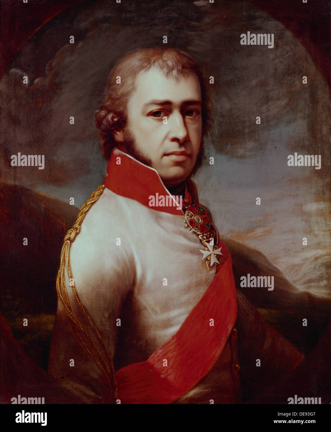 Portrait of Count Boris Vladimirovich Golitsyn (1769-1813), 1797. Artist: Lampi, Johann-Baptist von, the Elder (1751-1830) Stock Photo