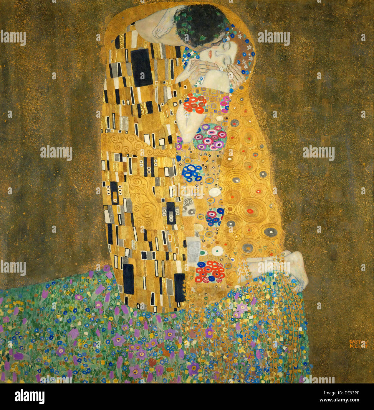 The Kiss, 1907-1908. Artist: Klimt, Gustav (1862-1918) Stock Photo