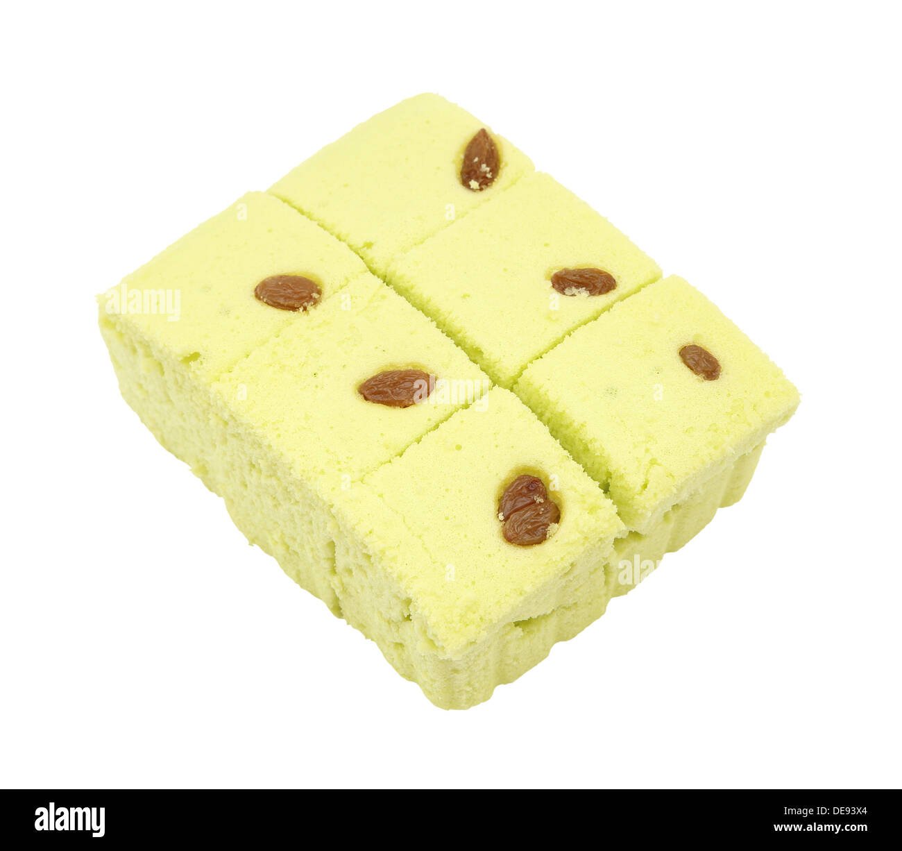 Thai sponge cake on white background (with clipping path) Stock Photo