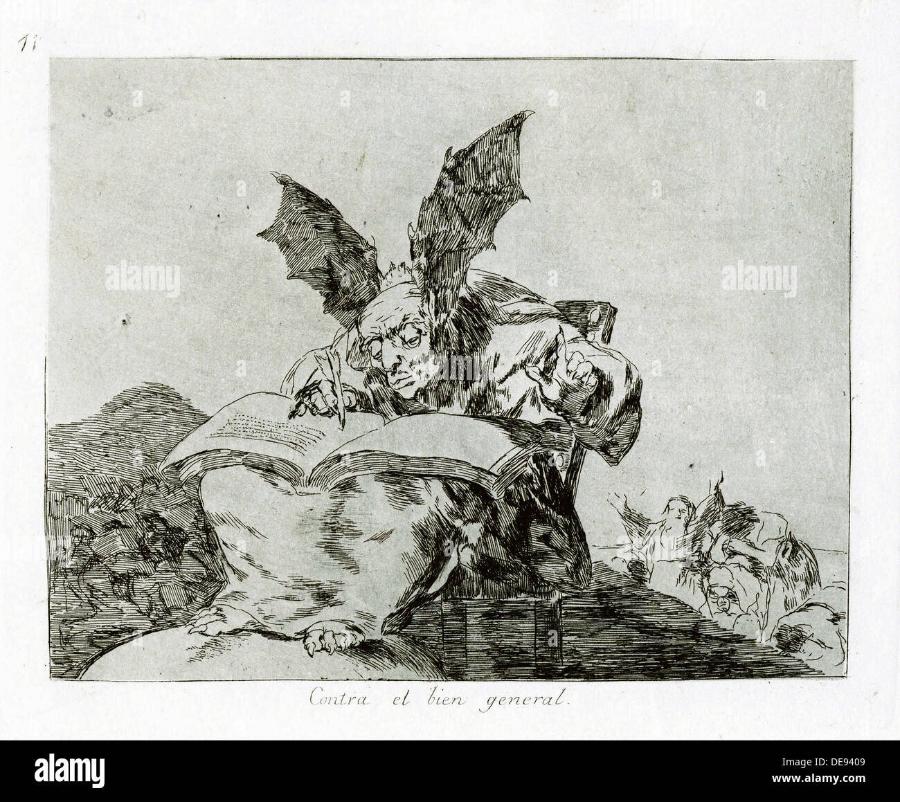 Contra el bien general (Against the common good). Plate 71 from The Disasters of War (Los Desastros de la Guerra), 1810-1820. Artist: Goya, Francisco, Stock Photo