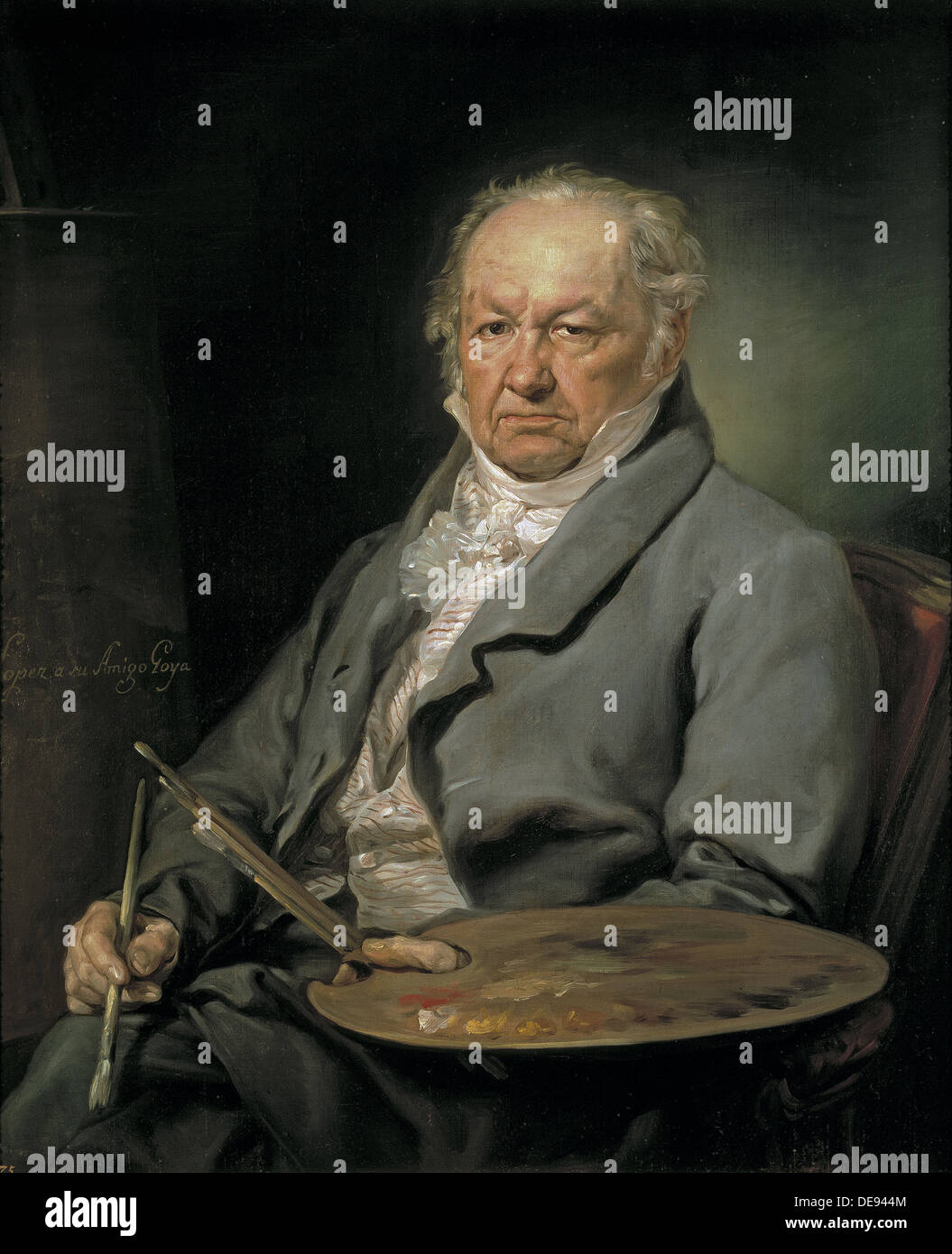 Portrait of the painter Francisco de Goya (1746-1828), 1826. Artist: López Portaña, Vicente (1772-1850) Stock Photo