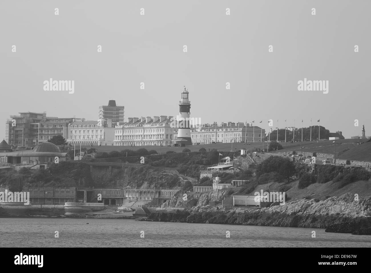Smeatons tower Lighthouse Plymouth Hoe Plymouth Devon Uk Stock Photo
