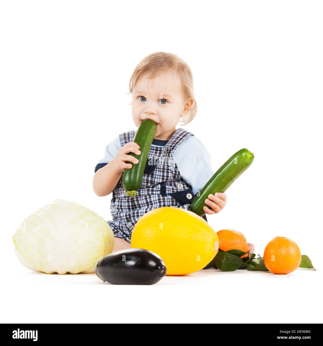 toddler eating squash Stock Photo Alamy