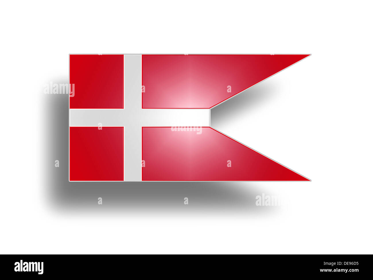 State and war flag and state ensign of Denmark (stylized I). Stock Photo