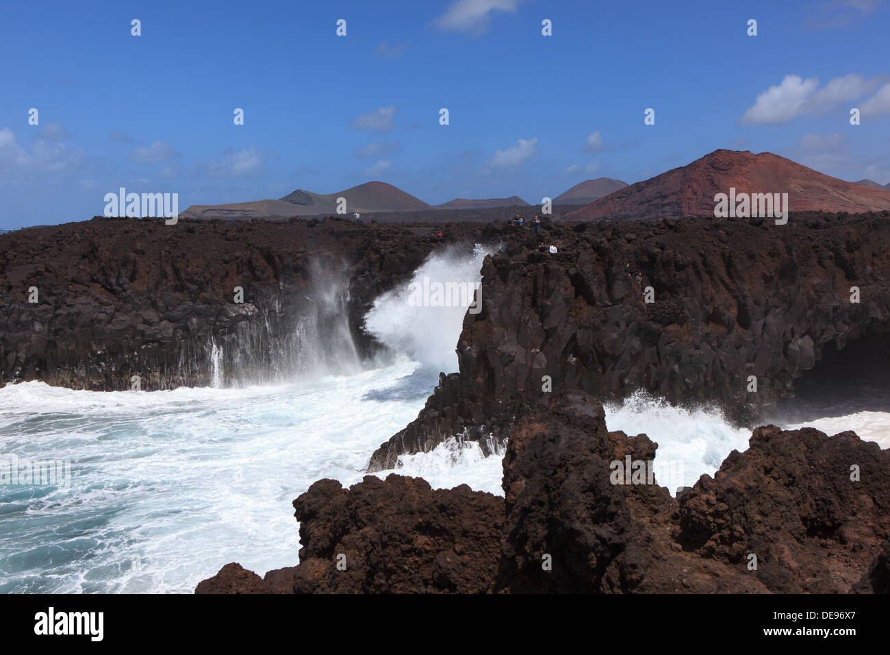 Los Hervideros is a landmark on the island of Lanzarote, Spain Stock Photo