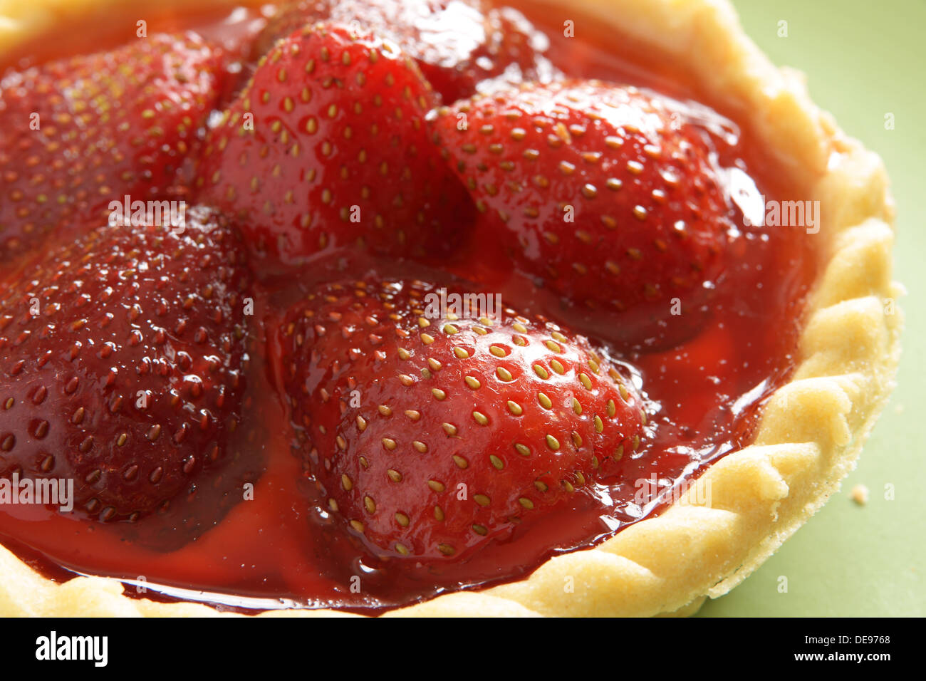 Strawberry shortcake tart in close up Stock Photo