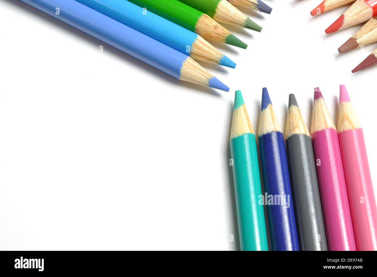 Pattern Sample Color Pen Colorful pen pattern on white background Stock Photo - Alamy