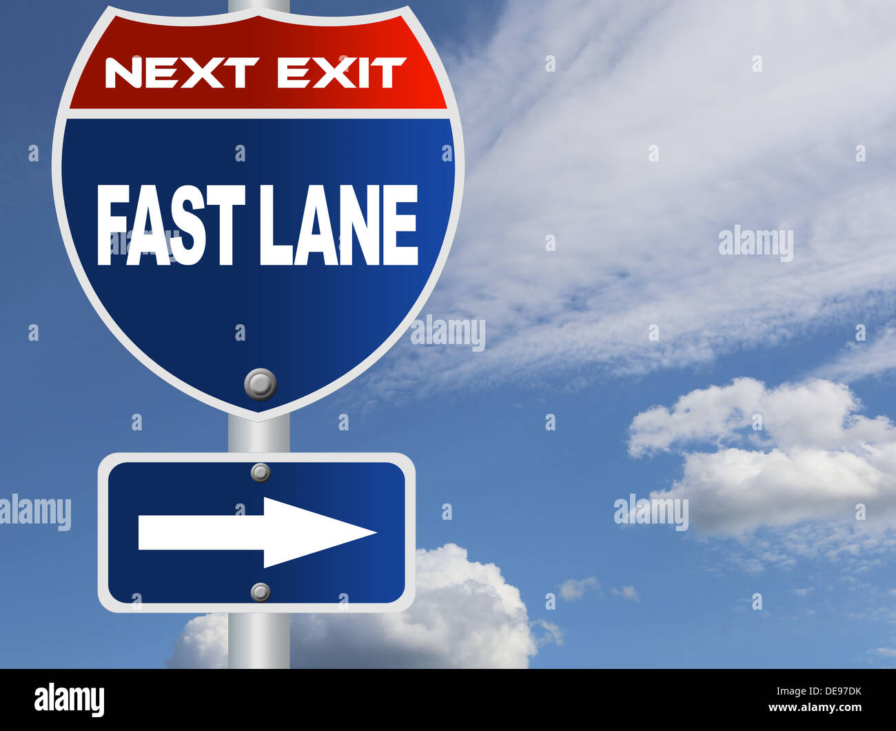 fast-lane-road-sign-stock-photo-alamy