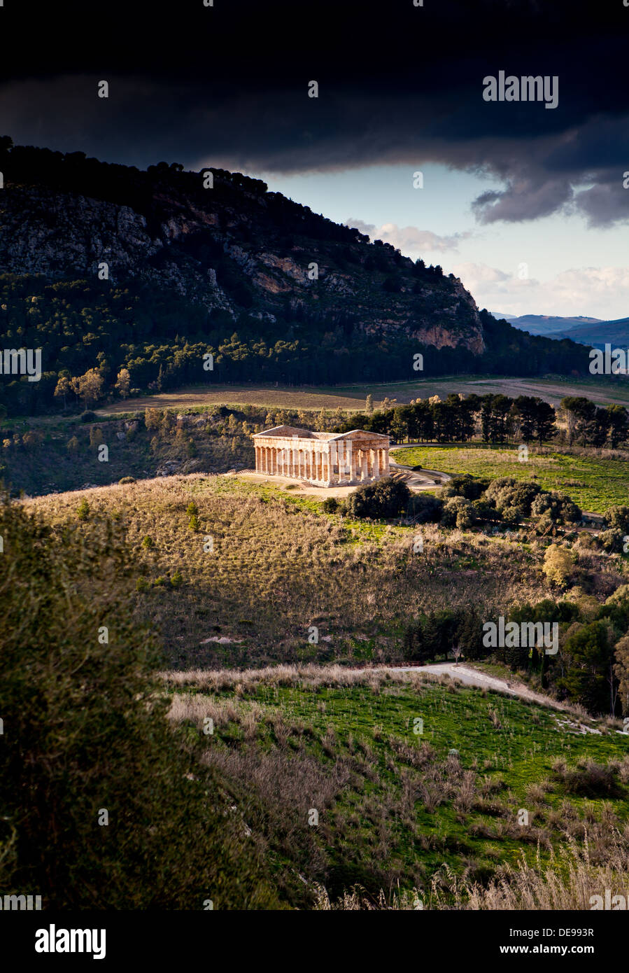 The Greek Temple of Segesta in the Province of Trapani, Sicily. Stock Photo