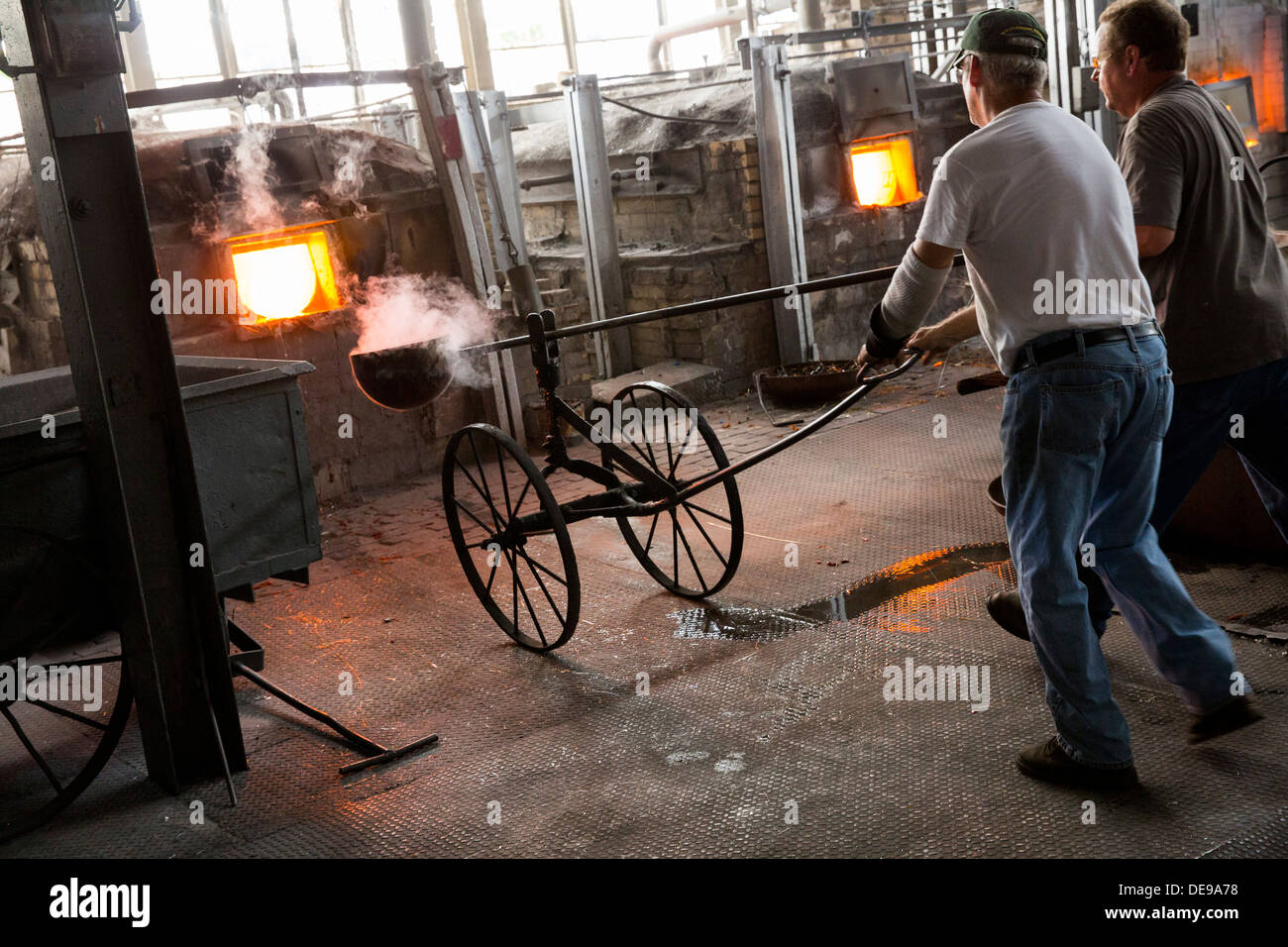 Stained glass production at the Wissmach Glass Company factory Stock Photo Alamy