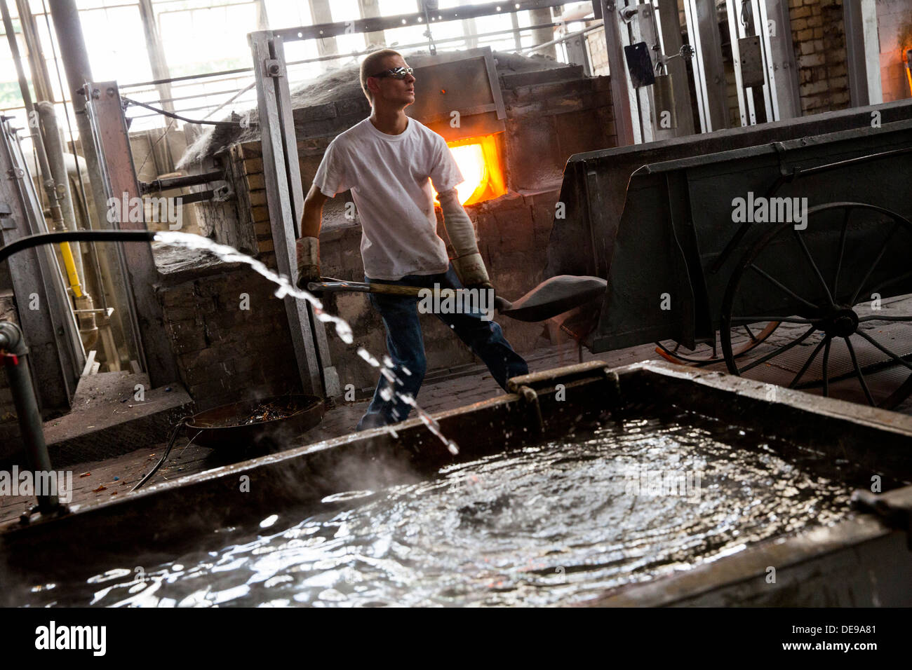 Stained glass production at the Wissmach Glass Company factory Stock Photo  - Alamy